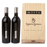 Estuche madera mirto + 2 botellas Mirto 75 cl